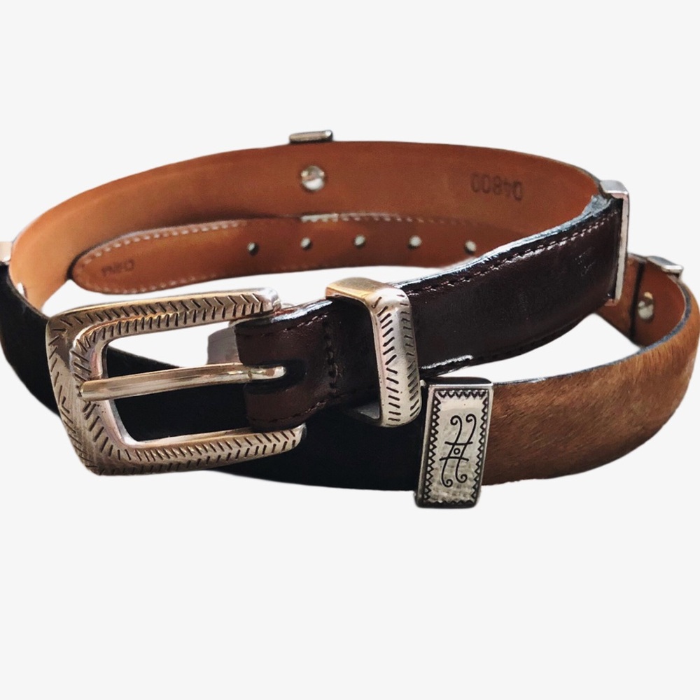 Brighton Women’s Calf Hair & Leather Belt Sz Sm 30”